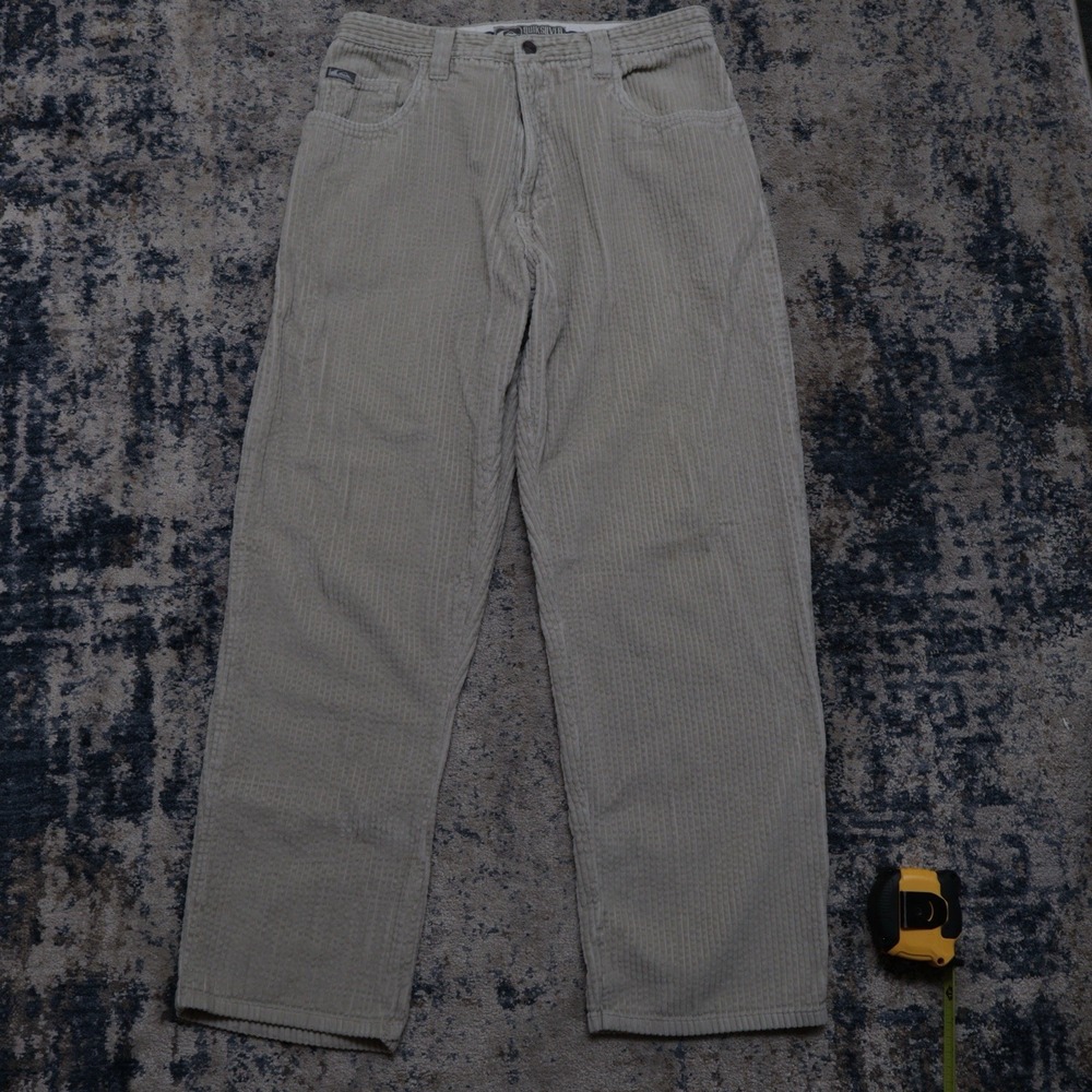 VTG QSD Quiksilver Salt Water Corduroy Pants Men 32x30 Beige Relax Trousers 90s